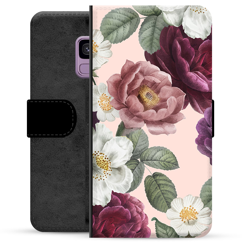 Samsung Galaxy S9 Premium Plånboksfodral - Romantiska Blommor