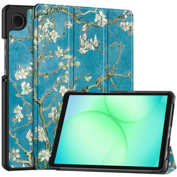 Samsung Galaxy Tab A11 Tri-Fold Series Smart Folio Fodral - Vita blommor