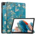 Samsung Galaxy Tab A9 Tri-Fold Series Smart Foliofodral - Vit Blommor