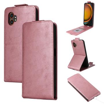 Samsung Galaxy XCover7 Pro vertikalt flipfodral med stativ - Roséguld