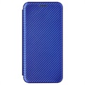 Samsung Galaxy Xcover 5 Flipfodral - Kolfiber - Blå