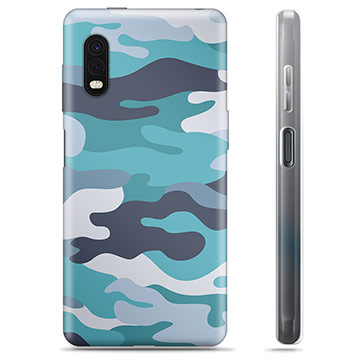 Samsung Galaxy Xcover Pro TPU-Skal - Blå Kamouflage