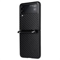 Samsung Galaxy Z Flip3 5G Skal med Rem - Kolfiber - Svart