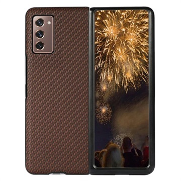 Samsung Galaxy Z Fold2 5G Hybrid Skal - Kolfiber - Brun