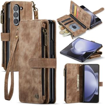 Samsung Galaxy Z Fold6 Caseme C30 Multifunktionell Plånboksfodral - Brun