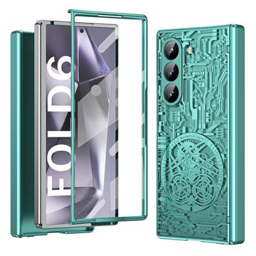 Samsung Galaxy Z Fold6 Mechanical Legend Galvaniserat plastfodral - Grön