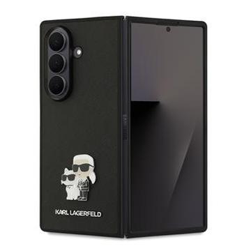 Samsung Galaxy Z Fold7 Karl Lagerfeld Saffiano Metall Karl and Choupette Skal - Svart