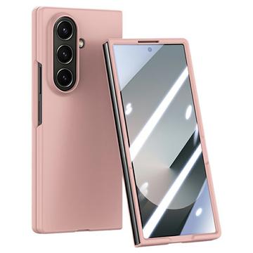 Samsung Galaxy Z Fold7 Plastskal med yttre skärmskydd i härdat glas - Rosa
