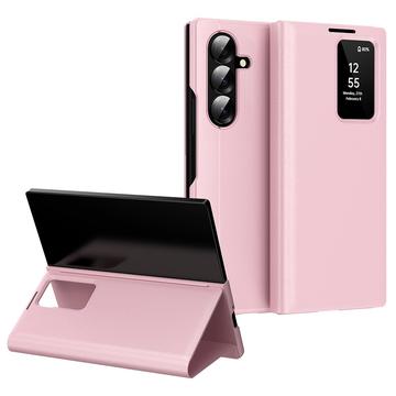 Samsung Galaxy Z Fold7 Smart Clear View Flip Skal med kortplats - Rosa