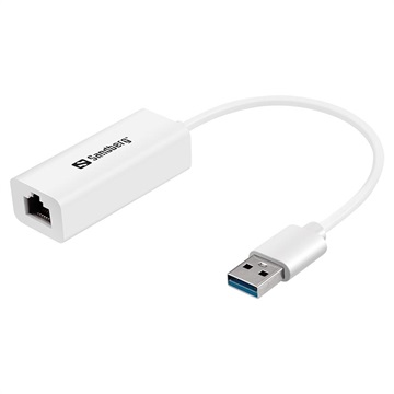 Sandberg USB 3.0 / Gigabit Ethernet Network Adapter - Vit