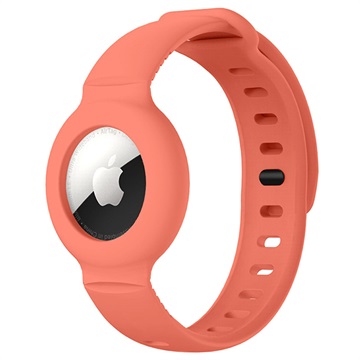 Stöttåligt Apple AirTag Silikonarmband - Orange