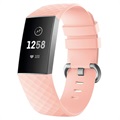 Fitbit Charge 3 Silikonarmband med Kontakter - Rosa