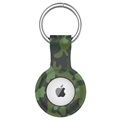 Apple AirTag Silikonskal med Nyckelring - Grön Kamouflage