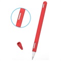 Apple Pencil (Andra Generationen) Silikonskal med Lock - Röd