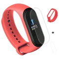 Xiaomi Mi Band 4 Silikon Wristband & TPU Skärmskydd - Röd