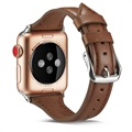 Apple Watch Series 7/SE/6/5/4/3/2/1 Slim Armband I Läder - 45mm/44mm/42mm - Kaffe