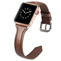 Apple Watch Series 7/SE/6/5/4/3/2/1 Slim Armband I Läder - 45mm/44mm/42mm - Kaffe