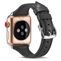 Apple Watch Series 7/SE/6/5/4/3/2/1 Slim Armband I Läder - 41mm/40mm/38mm - Svart