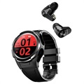 Smartwatch med TWS Hörlurar JM06 - Silikonarmband - Svart