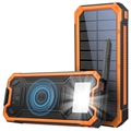Solcells Powerbank/Trådlös Laddare YD-888W - 10000mAh - Orange