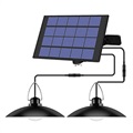Soldriven Hängande LED-Lampor med Förlängningssladd - 2-Huvuden