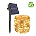 Solar Vattentät IP67 LED Ljusslinga - 32m - Gul