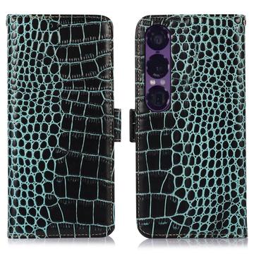 Sony Xperia 1 VII Crocodile Serie Läder Plånboksfodral med RFID