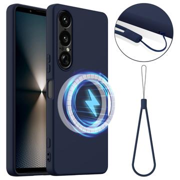 Sony Xperia 1 VII Liquid Silikonskal - MagSafe-kompatibelt - Mörkblå