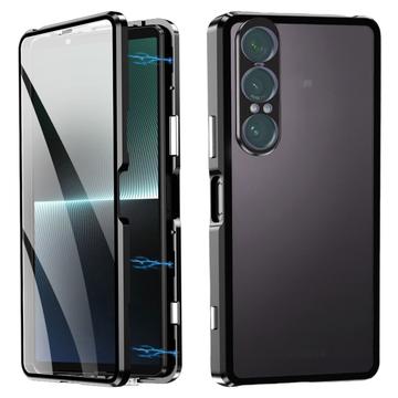 Sony Xperia 1 VII Magnetiskt fodral med härdat glas - Svart