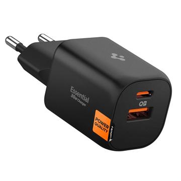 Spigen Essential EE352EU 2-portars väggladdare 35W - Svart