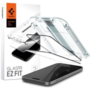 iPhone 15 Pro Max Spigen Glas.tR Ez Fit Full Cover Härdat Glas Skärmskydd - 2 St. - Svart Kant