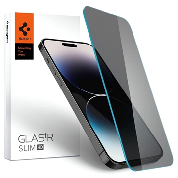 Spigen Glas.tR Slim Privacy iPhone 14 Pro Max Härdat Glas Skärmskydd - 9H