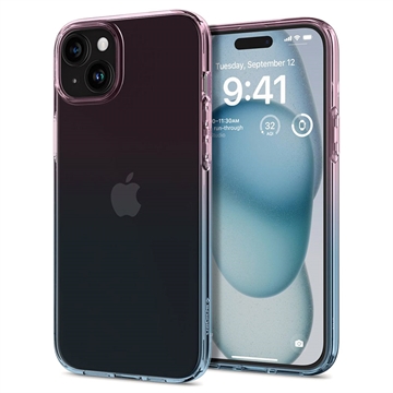 iPhone 15 Spigen Liquid Crystal TPU Skal - Rosa / Blå