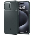 iPhone 15 Pro Spigen Optik Armor Mag Skal - Mörk grön