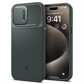 iPhone 15 Pro Max Spigen Optik Armor Mag Skal - Mörk grön