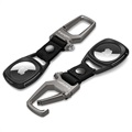 Spigen Rugged Armor Apple AirTag Skal med Karbinhake - Svart