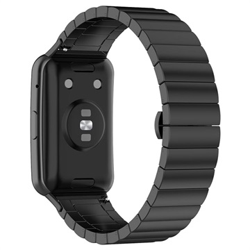 Huawei Watch Fit Rostfritt Stål Rem med Fjärilsspänne - Svart