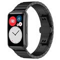 Huawei Watch Fit Rostfritt Stål Rem med Fjärilsspänne - Svart