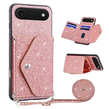 iPhone Air Stardust Skal med Korthållare - Rosa