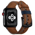 Apple Watch Series 7/SE/6/5/4/3/2/1 Stitched Läderarmband - 41mm/40mm/38mm - Brun