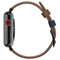 Apple Watch Series 7/SE/6/5/4/3/2/1 Stitched Läderarmband - 45mm/44mm/42mm - Brun