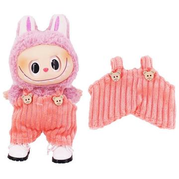 Randig björnbyxa för Monster Doll minifigur 17cm - Rosa
