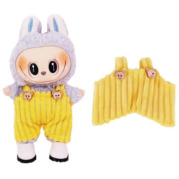 Randig björnbyxa för Monster Doll minifigur 17cm - gul