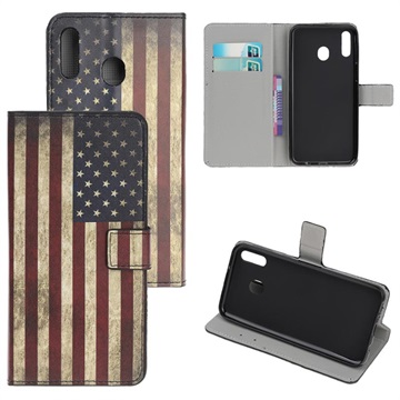 Style Series Samsung Galaxy A20e Plånboksfodral - Vintage American Flag