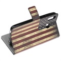 Style Series Samsung Galaxy A20e Plånboksfodral - Vintage American Flag
