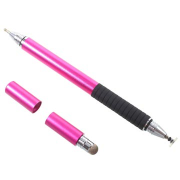 Stylish 3-i-1 Multifunktionell Stylus Penna & Kulspetspenna - Varmrosa