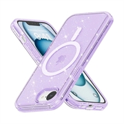 iPhone 16e Stylish Glitter Series Hybrid Skal - MagSafe-kompatibel - Lila