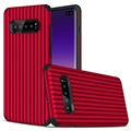 Suitcase Series Samsung Galaxy S10+ Hybridskal - Röd