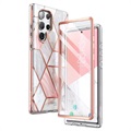 Supcase Cosmo Samsung Galaxy S22 Ultra 5G Hybrid Skal - Rosa Marmor