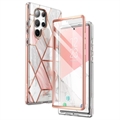 Supcase Cosmo Samsung Galaxy S23 Ultra 5G Hybrid Skal - Rosa Marmor